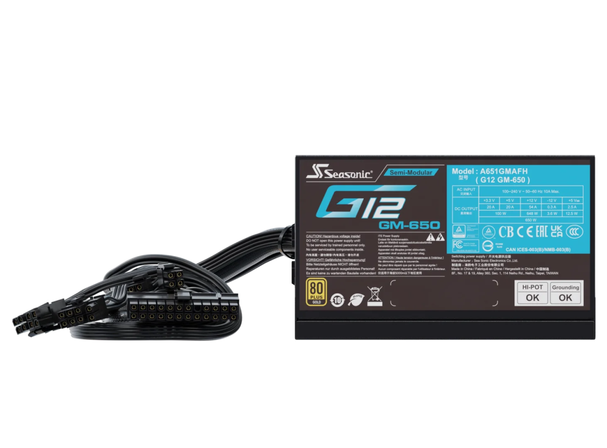 Seasonic G12 GM - 650 Power Supply 650 Watts | A651GMAFH - Vektra Computers LLC Seasonic G12 GM - 650 Power Supply 650 Watts | A651GMAFH - Vektra Computers LLC